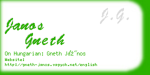 janos gneth business card